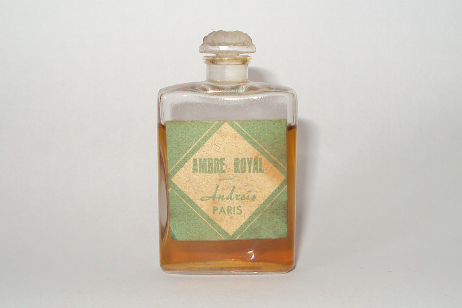 Flacon Ambre Royal de Androis Bouchon émeri Hauteur 5.3 cm 