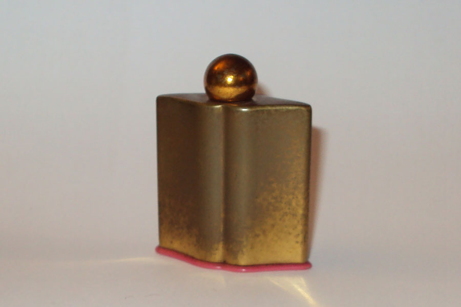 Flacon L'Aimant de coty petit flacon en verre dans une coque en metal bouchon Laiton hauteur 5.3 cm 