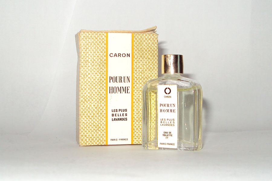 miniature Pour Homme Les plus belles Lavandes de Caron eau de toilette 77 ° bouchon doré Hauteur 4.3 cm 
