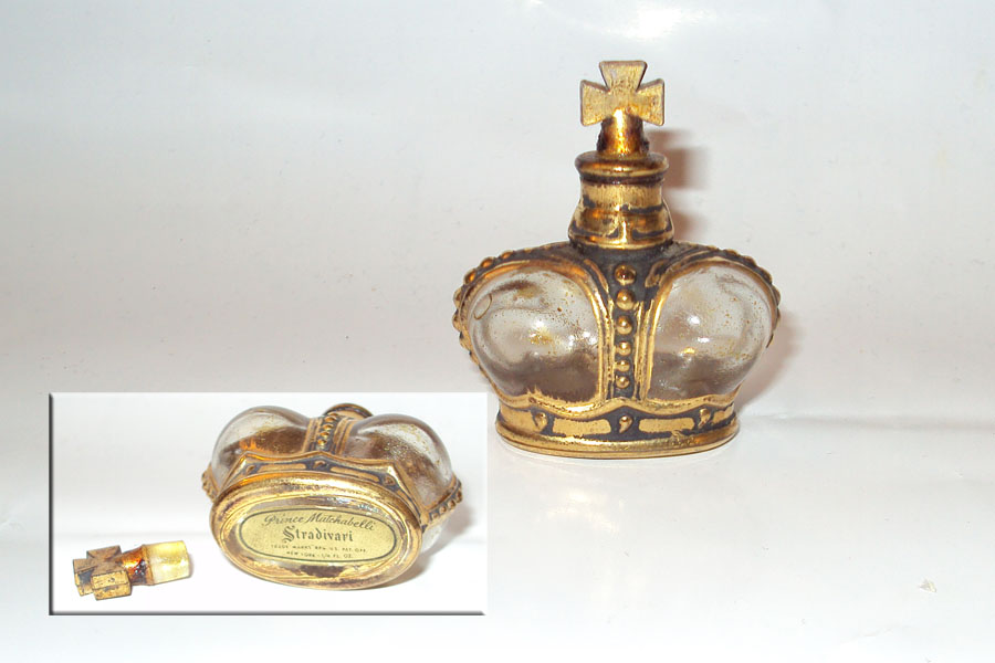 Flacon Stradivari de Matchabelli Parfum Bouchon emeri hauteur 4.7 cm 