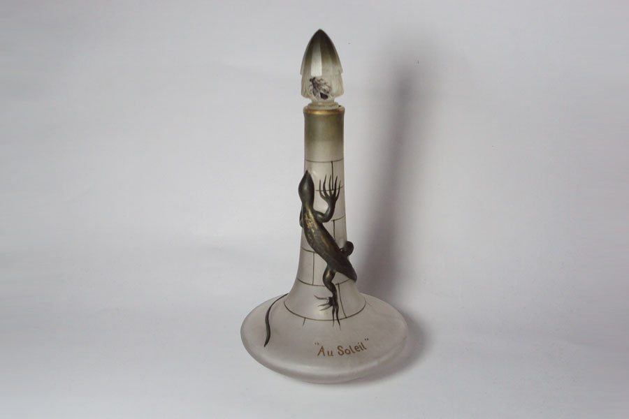 Flacon Au Soleil de Lubin Magnifique Flacon a la Salamandre Bouchon émeri Hauteur 14.5 cm 