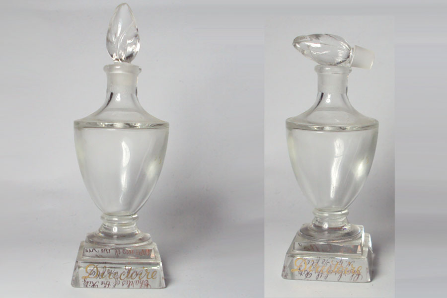 Flacon Directoire de Charles Of The Ritz Hauteur 9.2 cm bouchon émeri sérigraphie dore N.Y 3/8 floz 