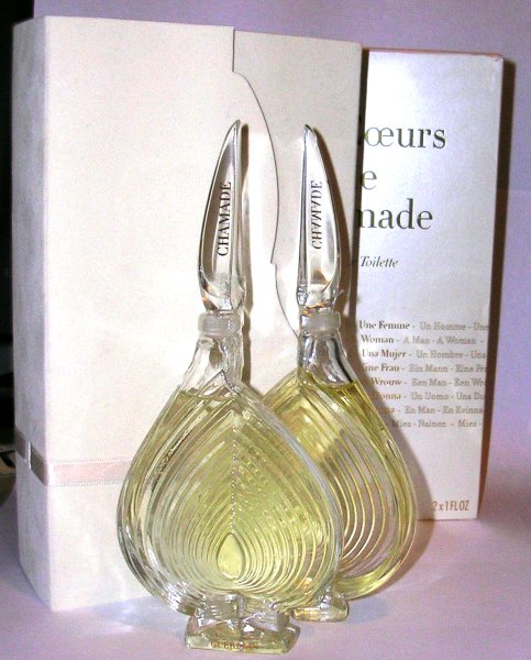 Flacon Chamade de Guerlain Les Coeurs de Chamade Un Homme Une Femme 2 flacons de 30 ml d'eau de toilette édité pour le St Valentin 1999 