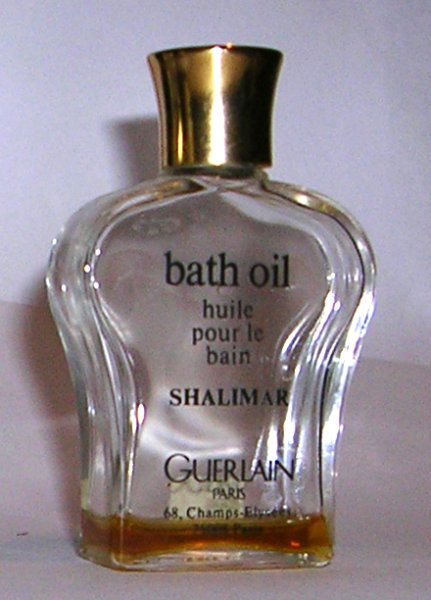 miniature Shalimar de Guerlain Lyre transparente 15 ml bath oil huile pour le bain. 