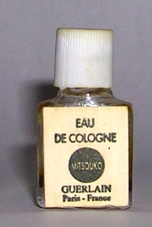 miniature Mitsouko de Guerlain Bouchon Blanc étiquette sérigraphié 