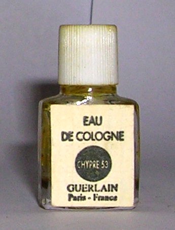miniature Chypre 53 de Guerlain Bouchon Blanc étiquette sérigraphié 
