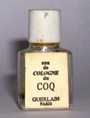 miniature Eau de Cologne du Coq de Guerlain Bouchon Blanc étiquette sérigraphié 