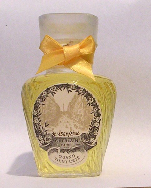 Flacon Quand Vient L'Eté de Guerlain Flacon Fleuri réedition 1998 75 ml  