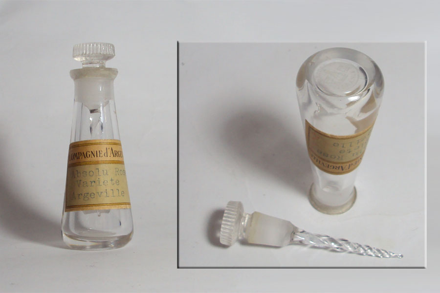 flacon Absolu de Rose Variété Argeville de argeville flacon en cristal de baccarat siglé bouchon émerisé  