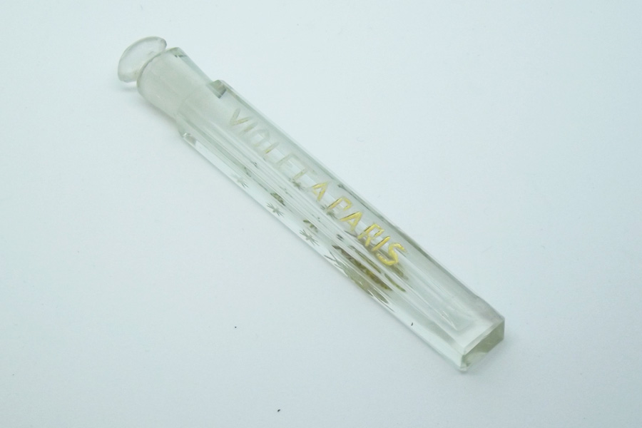 Miniature Violet à Paris de Violet Peti flacon en verre taillé bouchon émerisé hauteur 7.8 cm 